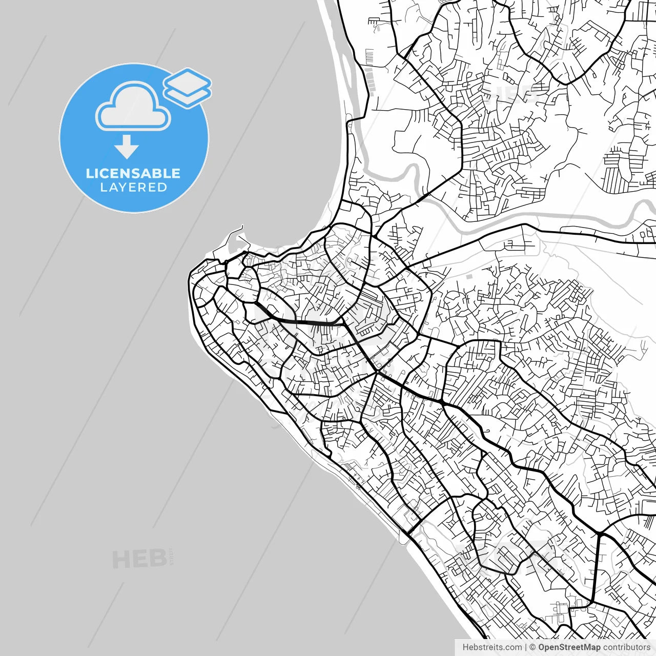 Layered PDF map of Bengkulu, Bengkulu, Indonesia