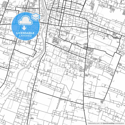 Layered PDF map of Kediri, East Java, Indonesia