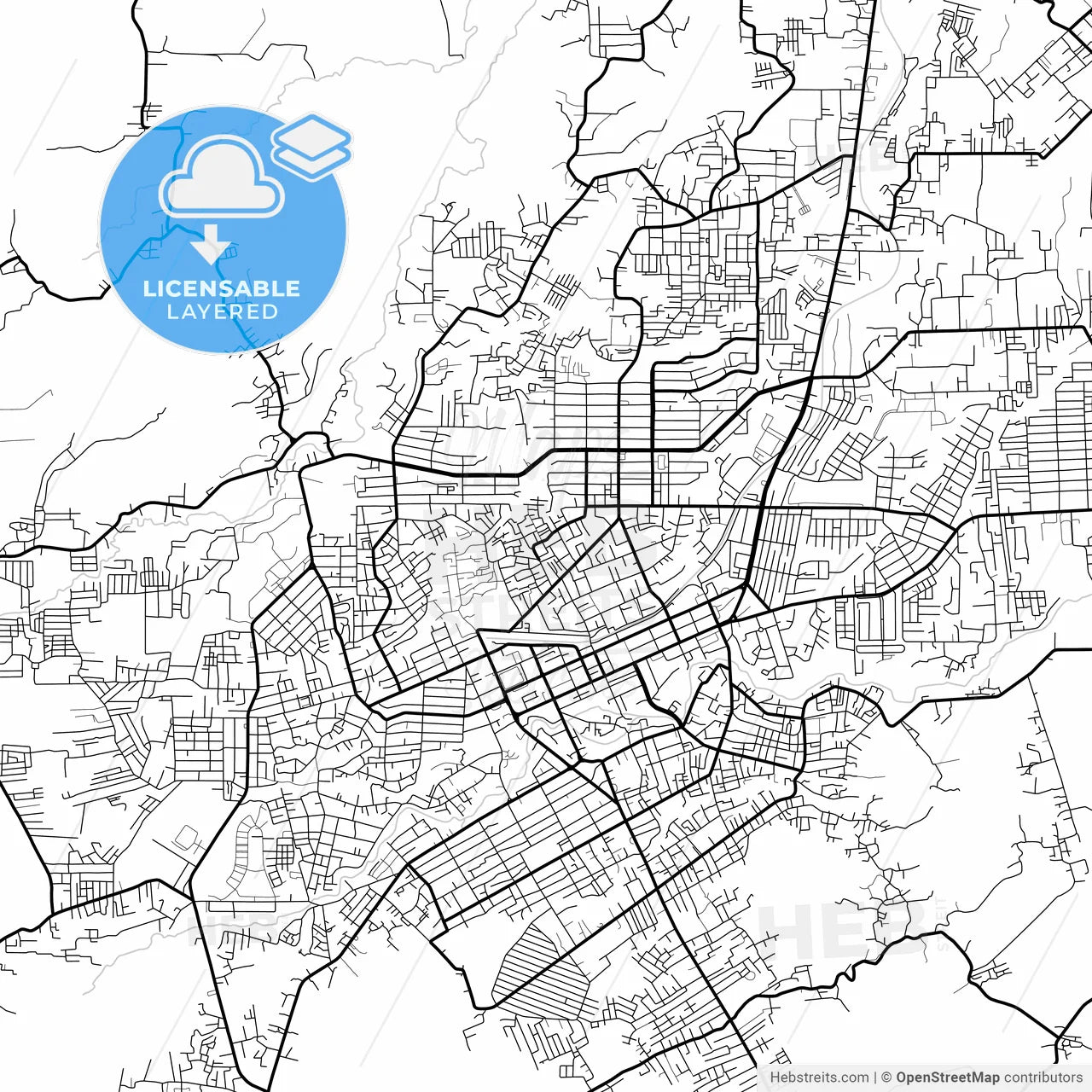 Layered PDF map of Pematangsiantar, North Sumatra, Indonesia