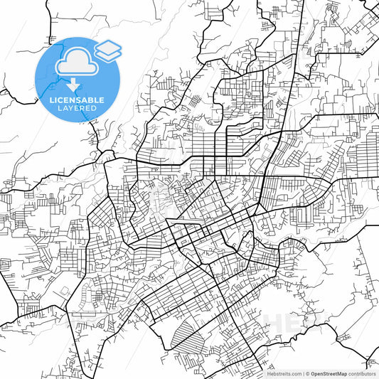 Layered PDF map of Pematangsiantar, North Sumatra, Indonesia