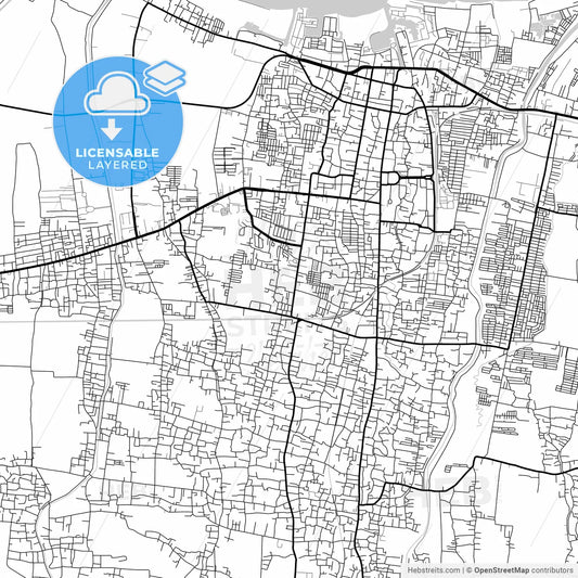 Layered PDF map of Tegal, Central Java, Indonesia