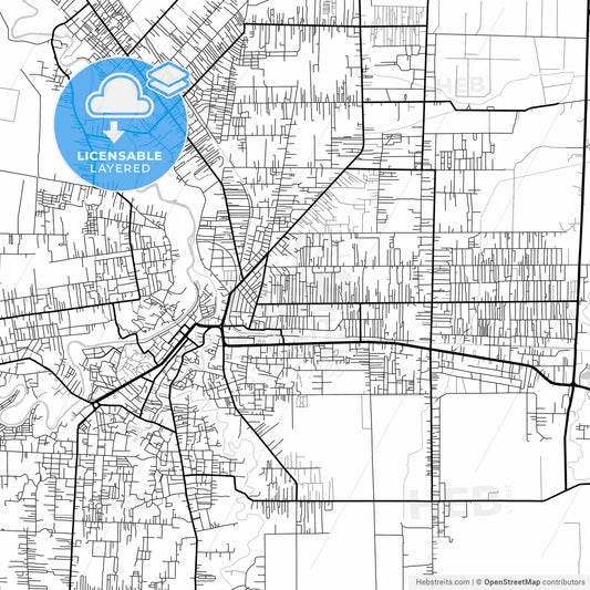 Layered PDF map of Binjai, North Sumatra, Indonesia