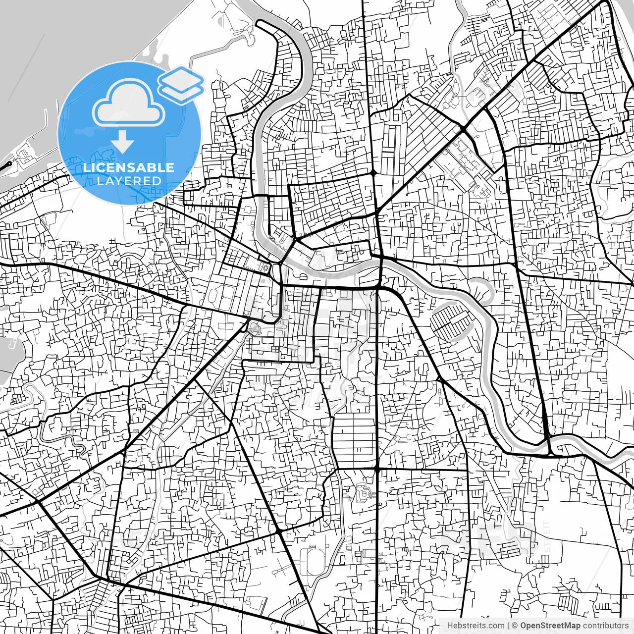 Layered PDF map of Banda Aceh, Aceh, Indonesia
