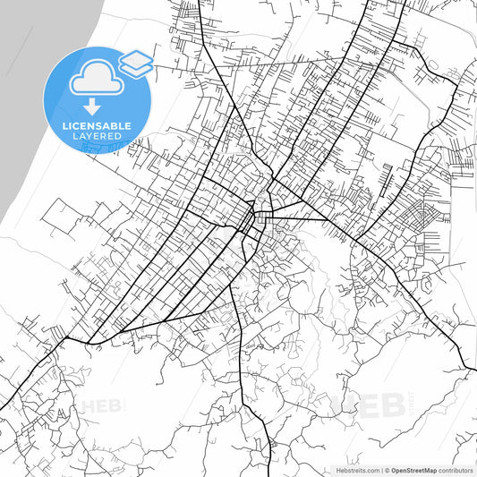 Layered PDF map of Singkawang, West Kalimantan, Indonesia