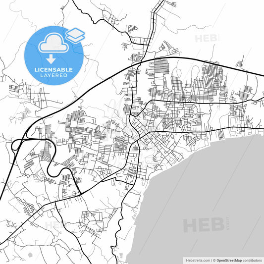 Layered PDF map of Bitung, North Sulawesi, Indonesia