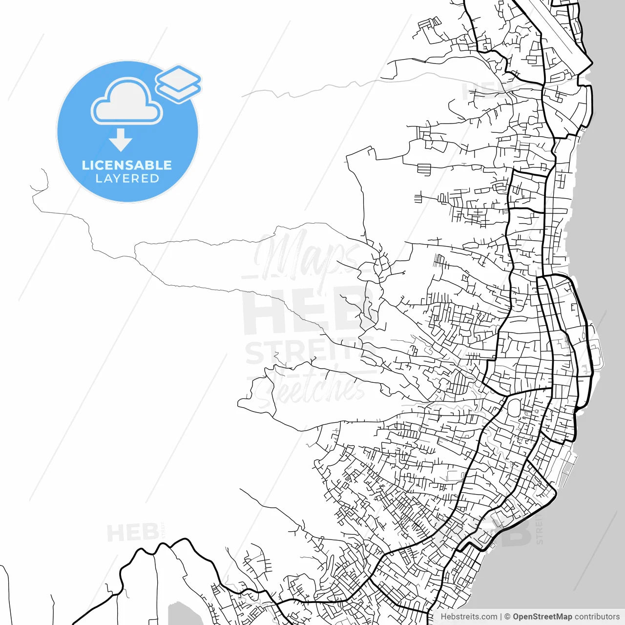 Layered PDF map of Ternate, North Maluku, Indonesia