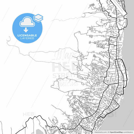 Layered PDF map of Ternate, North Maluku, Indonesia