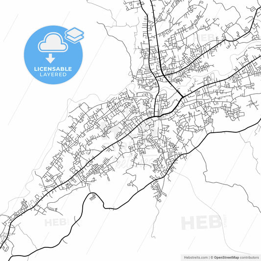 Layered PDF map of Lubuklinggau, South Sumatra, Indonesia