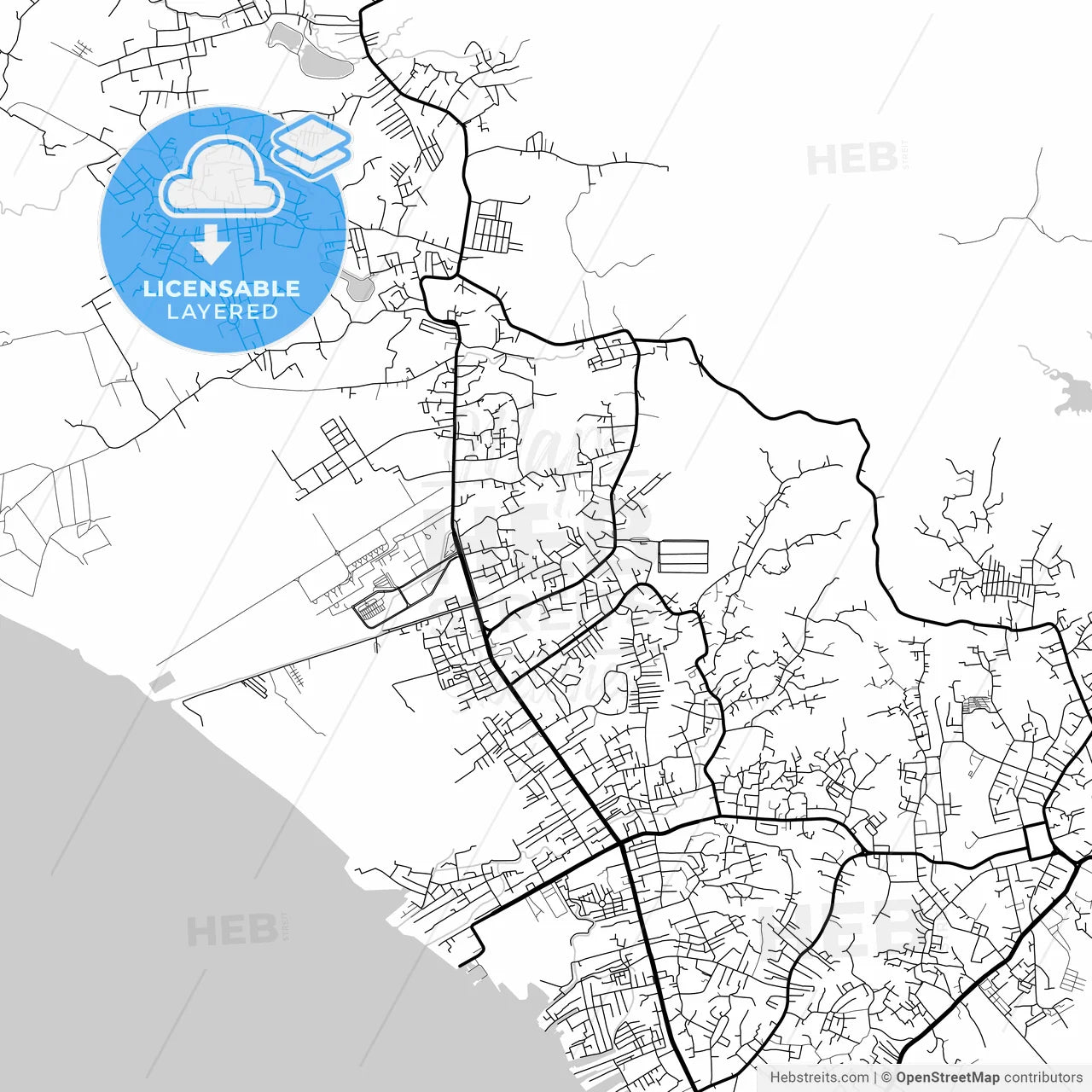 Layered PDF map of Tarakan, North Kalimantan, Indonesia