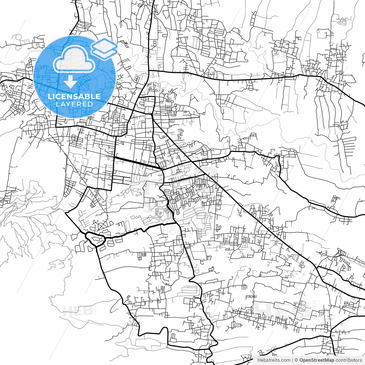 Layered PDF map of Batu, East Java, Indonesia
