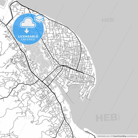 Layered PDF map of Lhokseumawe, Aceh, Indonesia