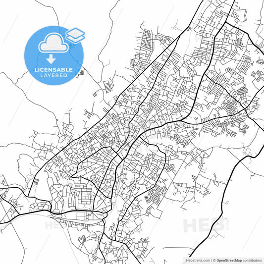 Layered PDF map of Prabumulih, South Sumatra, Indonesia