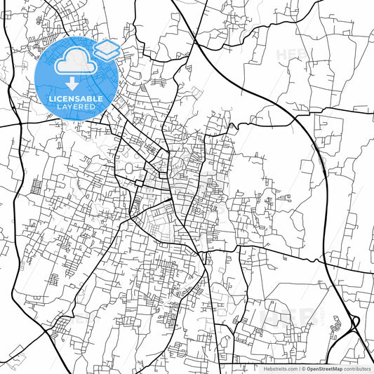 Layered PDF map of Salatiga, Central Java, Indonesia