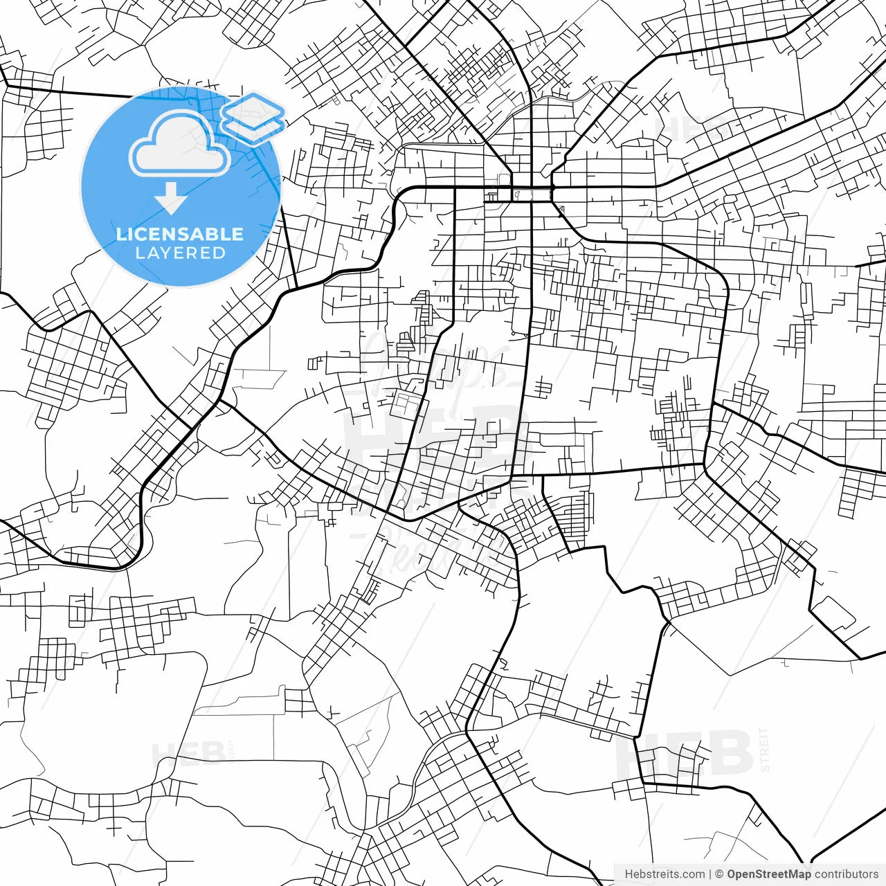 Layered PDF map of Metro, Lampung, Indonesia