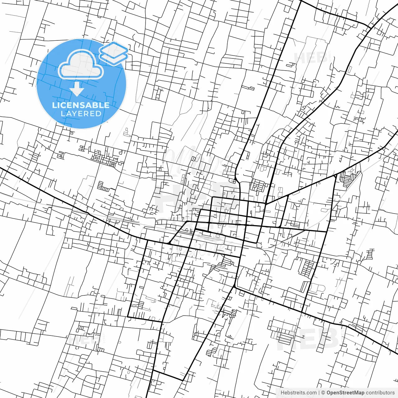 Layered Pdf Map Of Blitar, East Java, Indonesia – HEBSTREITS