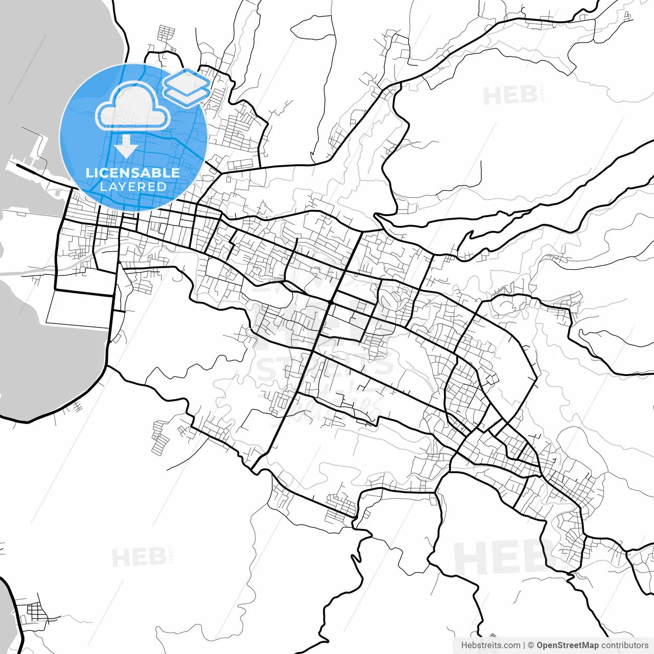 Layered PDF map of Bima, West Nusa Tenggara, Indonesia