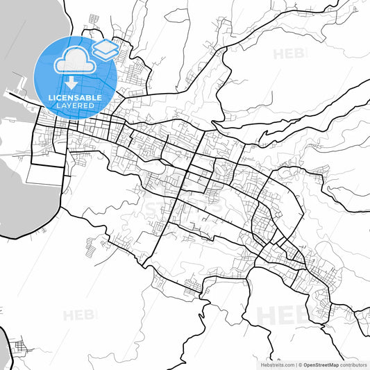 Layered PDF map of Bima, West Nusa Tenggara, Indonesia