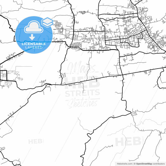 Layered PDF map of Pagar Alam, South Sumatra, Indonesia