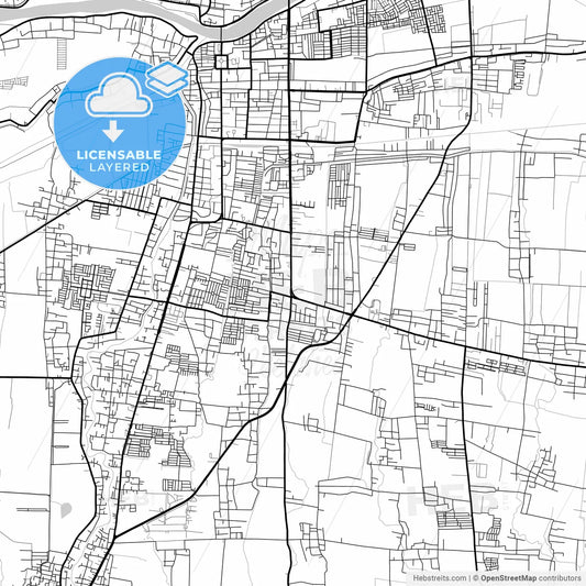 Layered PDF map of Mojokerto, East Java, Indonesia