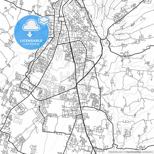 Layered PDF map of Magelang, Central Java, Indonesia