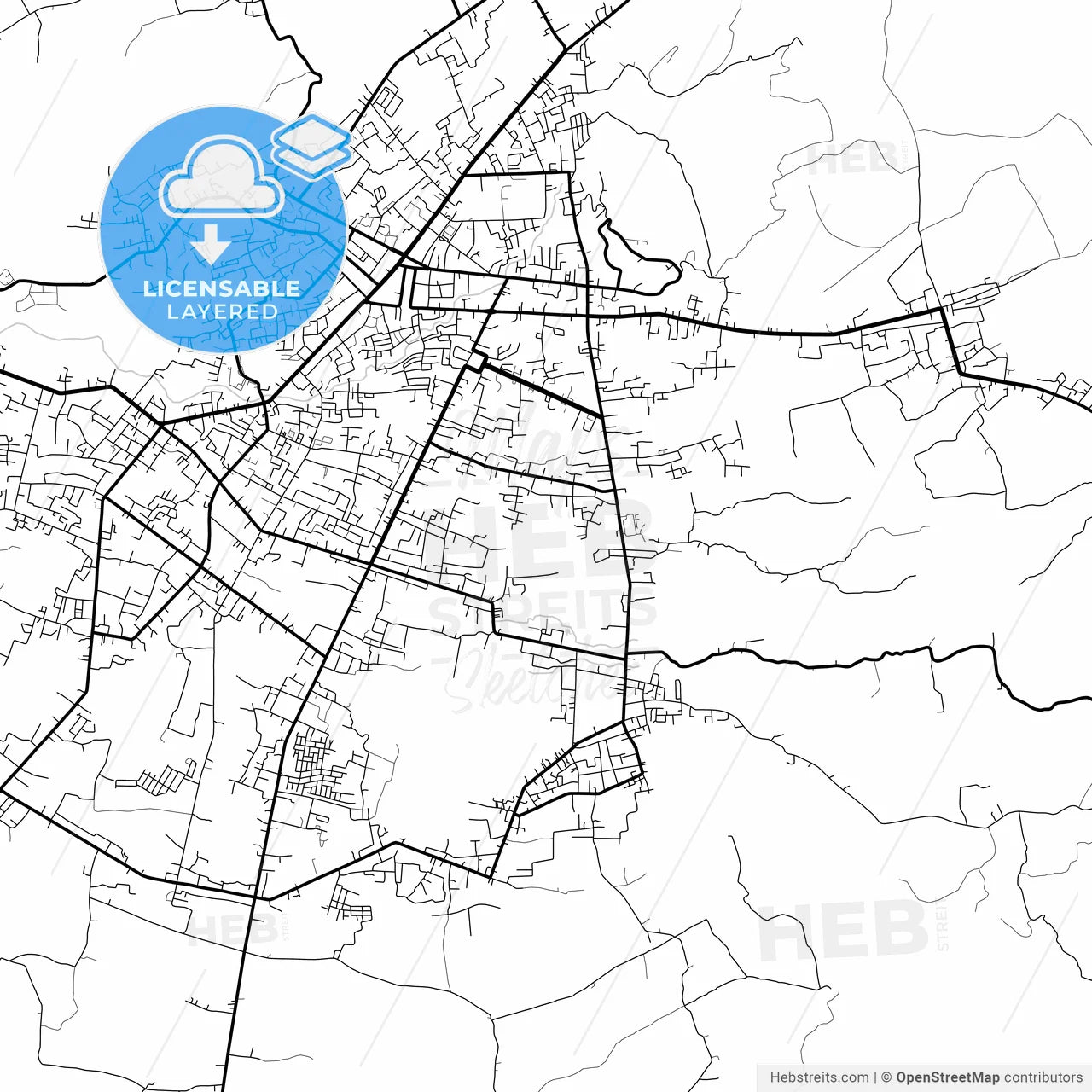 Layered PDF map of Kotamobagu, North Sulawesi, Indonesia