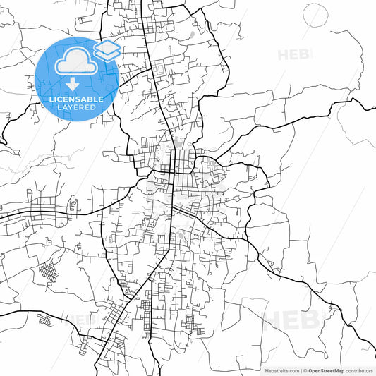 Layered PDF map of Tomohon, North Sulawesi, Indonesia