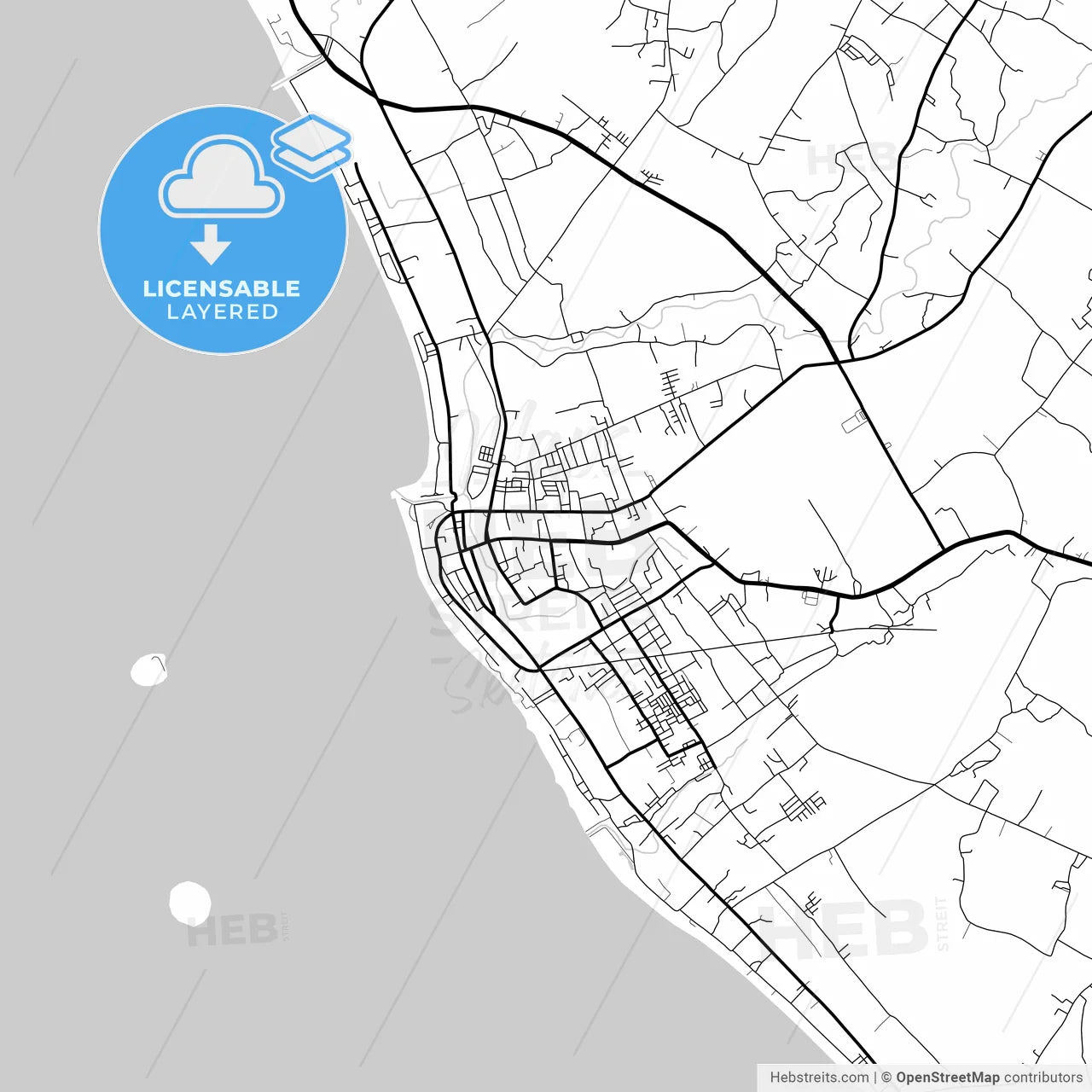 Layered PDF map of Pariaman, West Sumatra, Indonesia