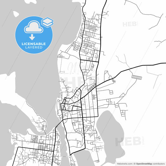 Layered PDF map of Tual, Maluku, Indonesia