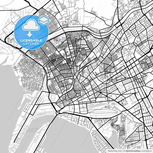 Layered PDF map of Karachi, Sindh, Pakistan