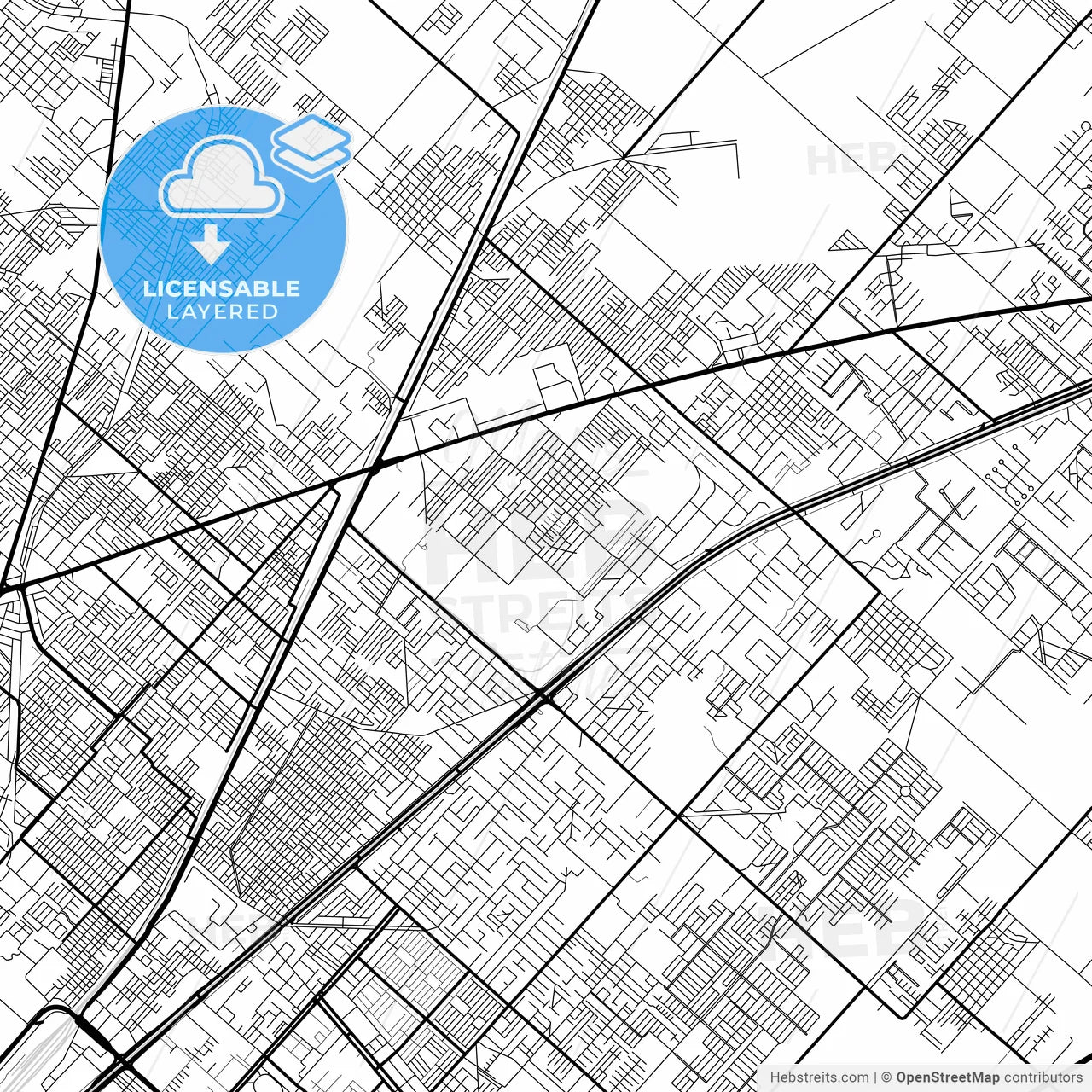 Layered PDF map of Faisalabad, Punjab, Pakistan