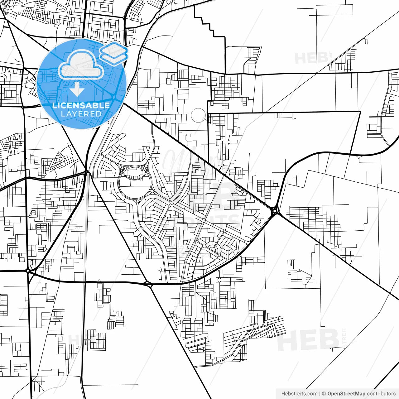 Layered PDF map of Multan, Punjab, Pakistan