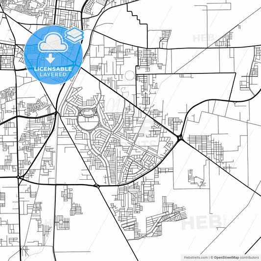 Layered PDF map of Multan, Punjab, Pakistan
