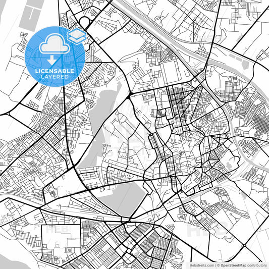 Layered PDF map of Hyderabad, Sindh, Pakistan