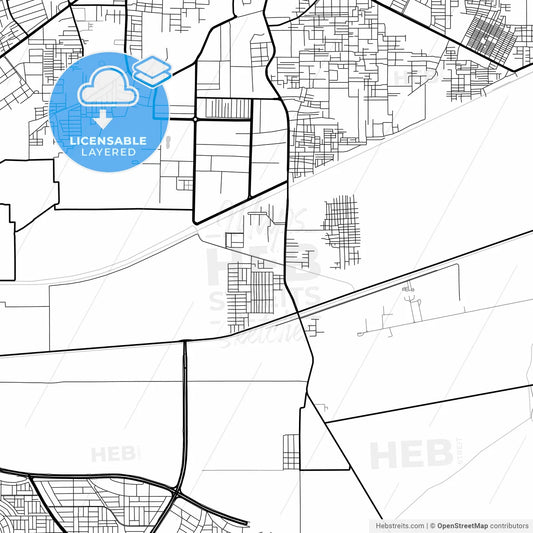Layered PDF map of Bahawalpur, Punjab, Pakistan