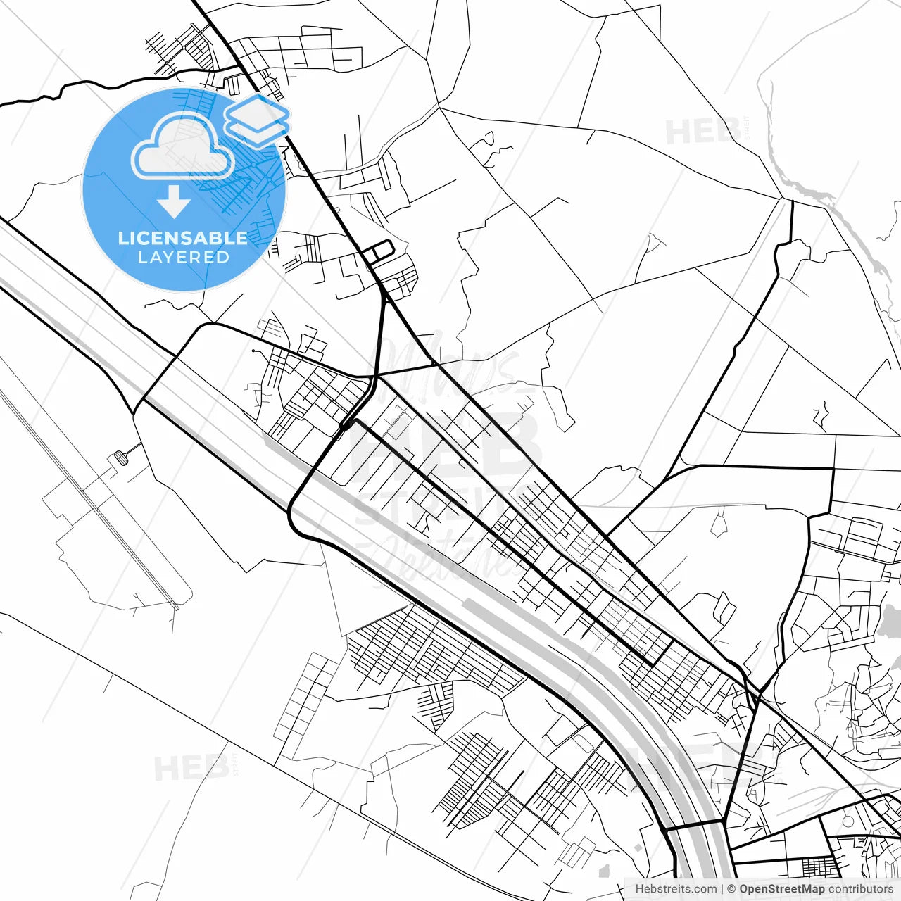 Layered PDF map of Sukkur, Sindh, Pakistan