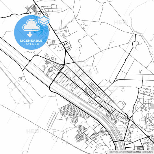 Layered PDF map of Sukkur, Sindh, Pakistan