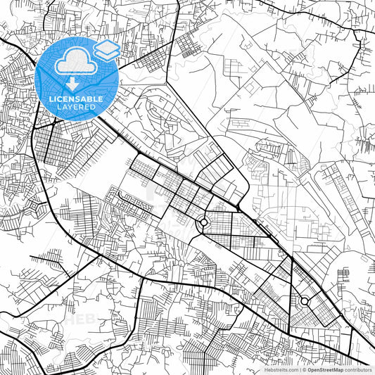 Layered PDF map of Wah Cantonment, Punjab, Pakistan