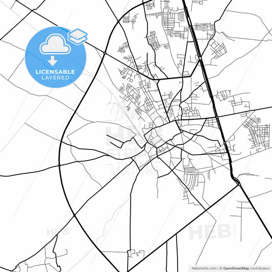 Layered PDF map of Kasur, Punjab, Pakistan