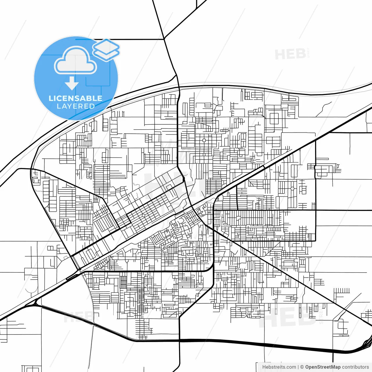 Layered PDF map of Okara, Punjab, Pakistan