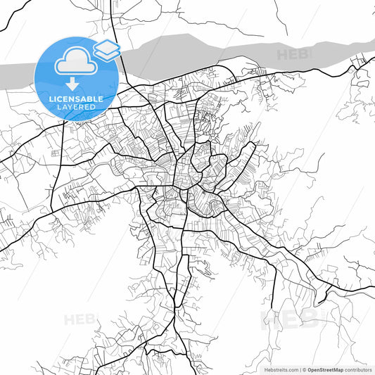 Layered PDF map of Mingora, Khyber Pakhtunkhwa, Pakistan