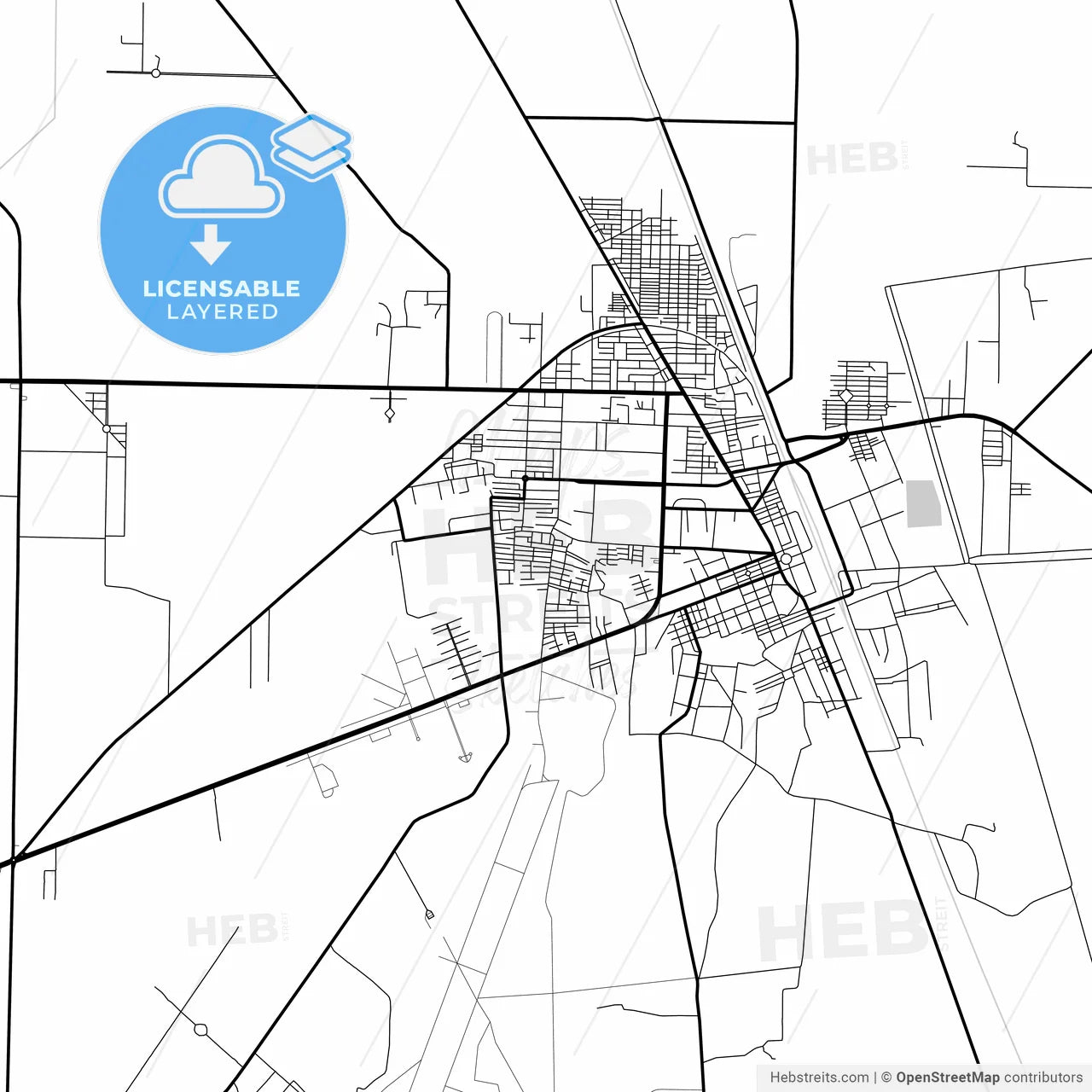 Layered PDF map of Nawabshah, Sindh, Pakistan