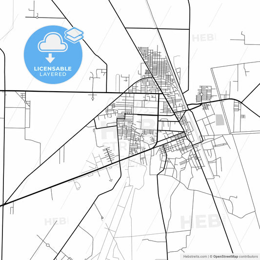 Layered PDF map of Nawabshah, Sindh, Pakistan