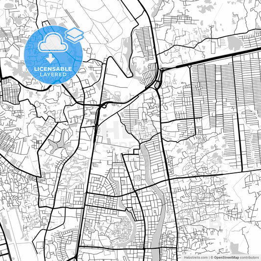 Layered PDF map of Dhaka, Dhaka, Bangladesh