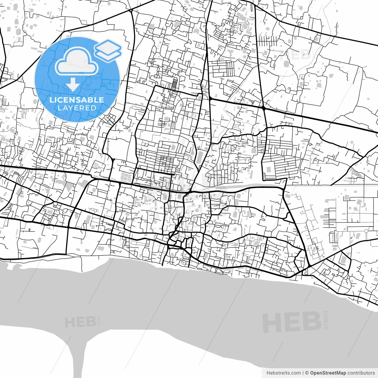 Layered PDF map of Rajshahi, Rajshahi, Bangladesh