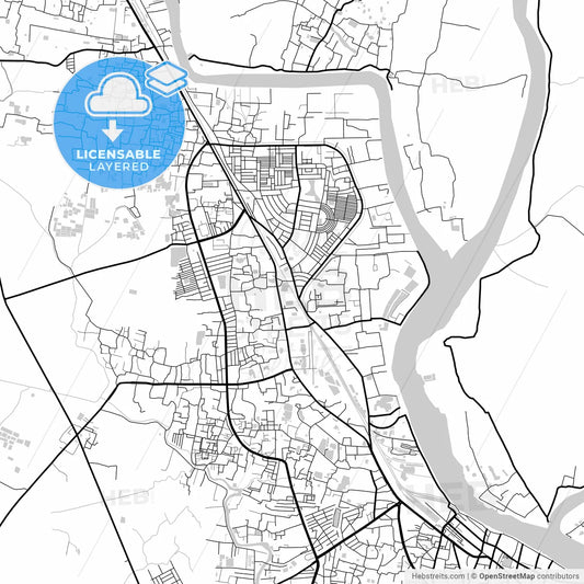 Layered PDF map of Khulna, Khulna, Bangladesh