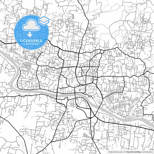 Layered PDF map of Sylhet, Sylhet, Bangladesh