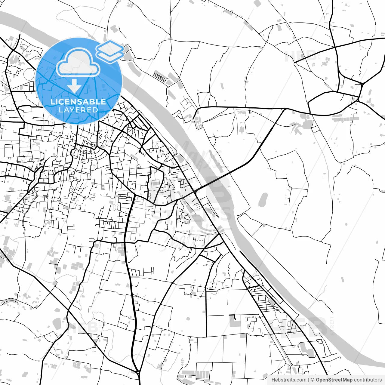 Layered PDF map of Mymensingh, Mymensingh, Bangladesh