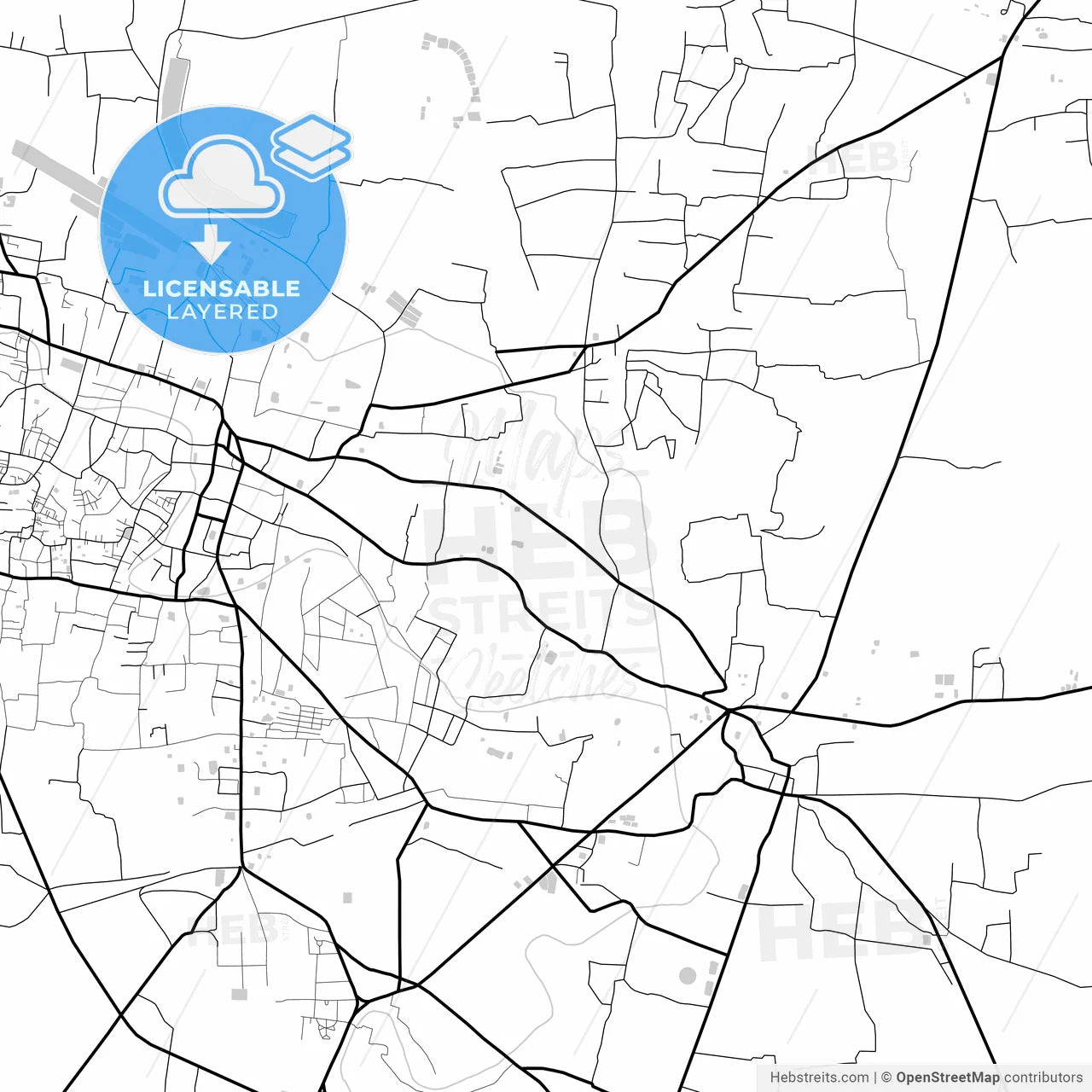 Layered PDF map of Rangpur, Rangpur, Bangladesh