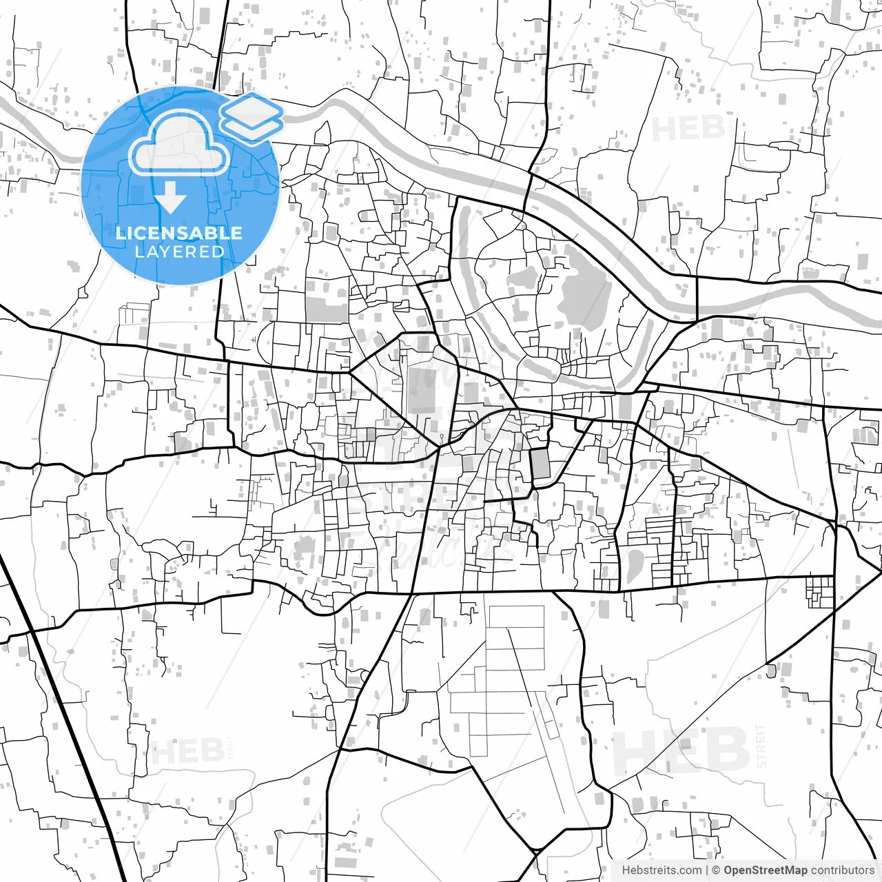 Layered PDF map of Comilla, Comilla, Bangladesh