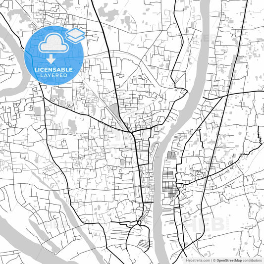Layered PDF map of Narayanganj, Narayanganj, Bangladesh